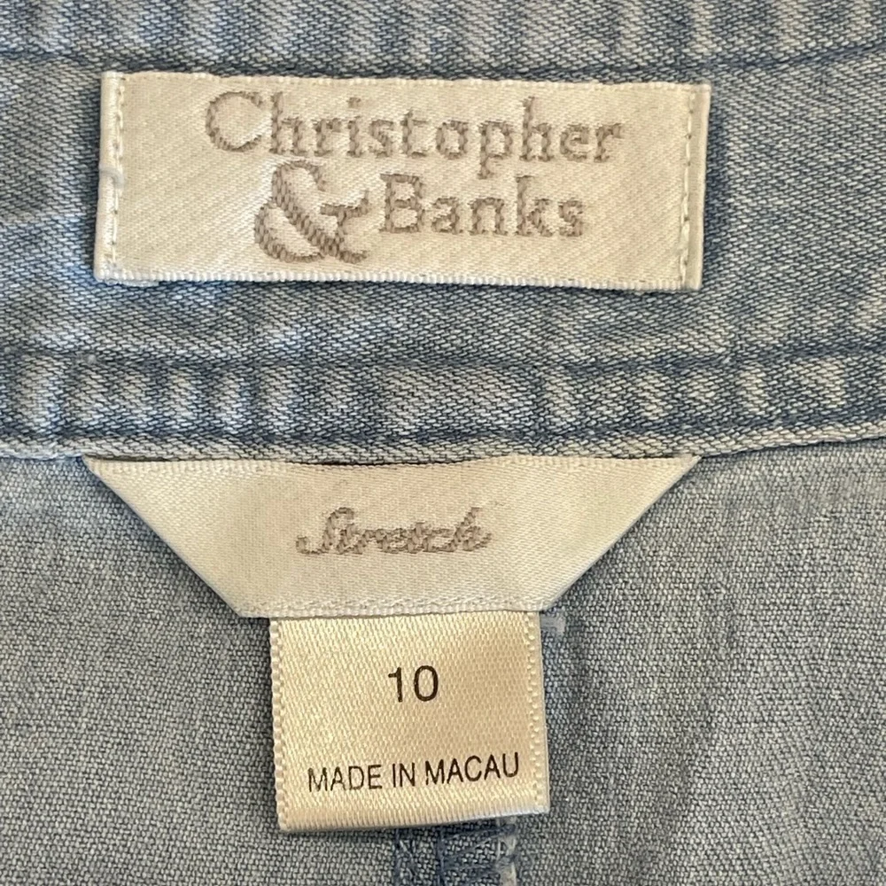 Christopher & Banks chambray denim light wash maxi prairie skirt size 10